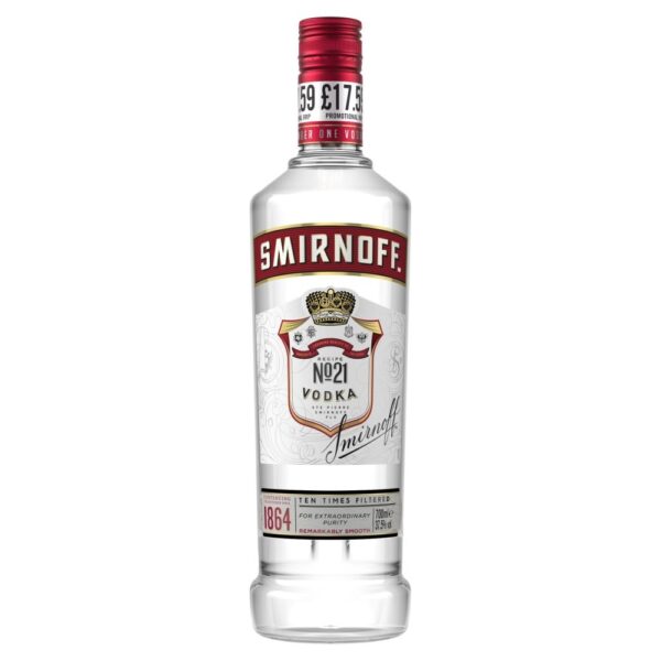 Smirnoff No. 21 Vodka 37.5% vol 70cl Bottle