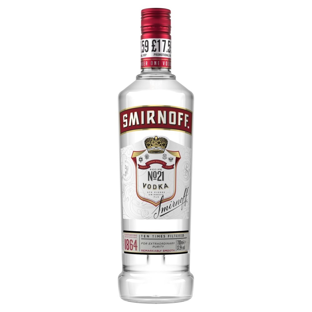 Smirnoff No. 21 Vodka 37.5% vol 70cl Bottle