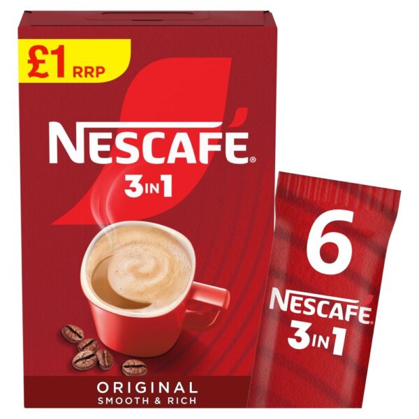 Nescafe 3 in 1 Original Coffee Sachets 8 x 16g (96)